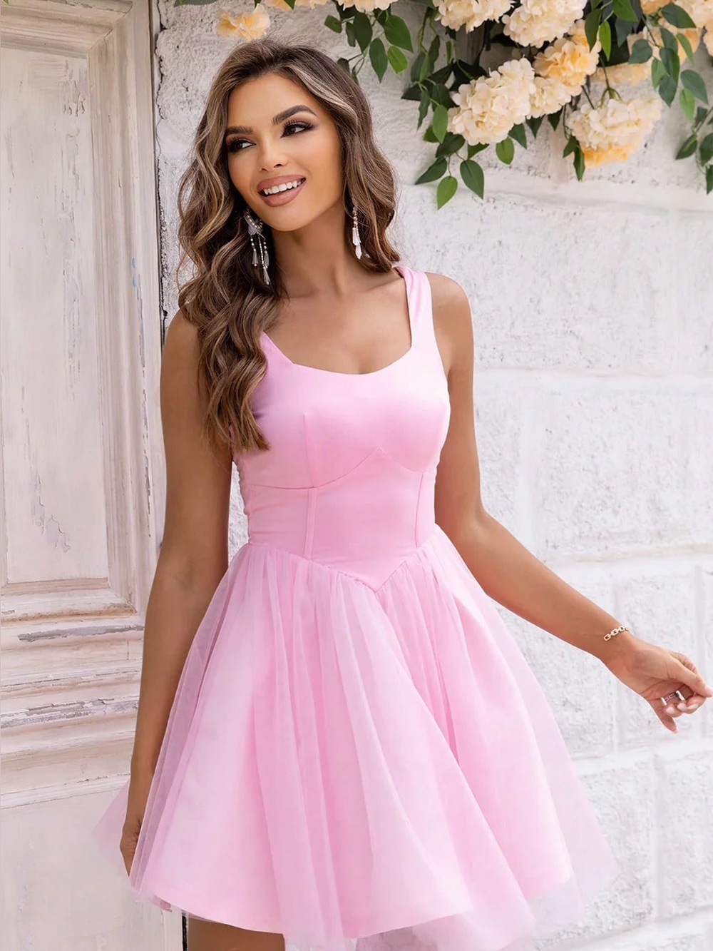 Sleeveless Pink Party Dress
